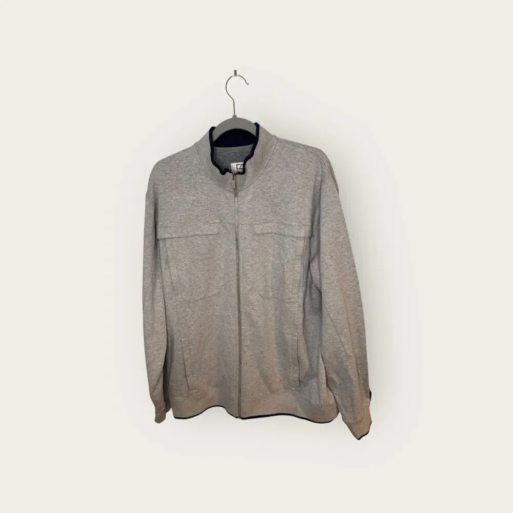Cutter&Buck Men’s Full Zip Gray Sweatshirt Size XL‎